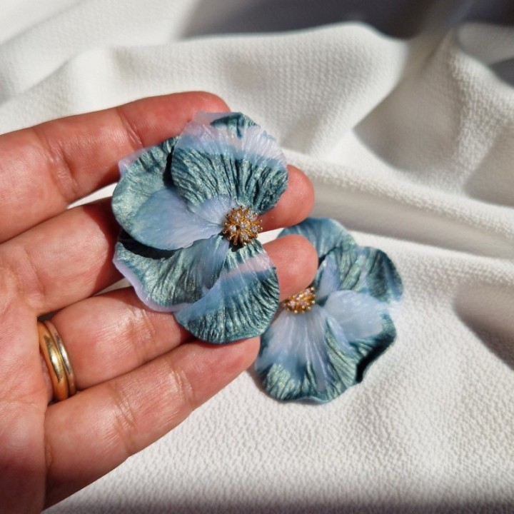 Media Flor Jaspeada Azul Default Title