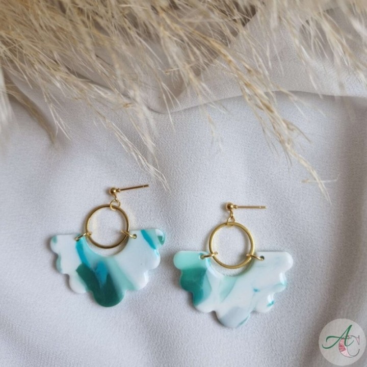 Abanico Verde y blanco